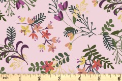 Craft Cotton Co - Moonlight - Floral - Pink with Gold Metallic (18712-PNK)
