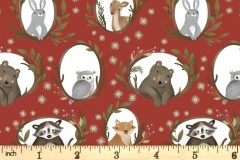 Craft Cotton Co - Cozy Forest - Framed Friends - Brick (20834-BRK)