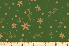Craft Cotton Co - Classic Poinsettia Metallic - Sprigs - Green with Gold Metallic (2894-03)