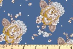Craft Cotton Co - Blue Skies and Nutmeg - Floral - Blue (2987-01)