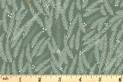 Craft Cotton Co - Welcome Home - Green Pine (with Gold Metallic) (3266-05)