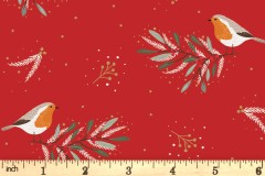 Craft Cotton Co - Welcome Home - Robins (with Gold Metallic) (3266-07)