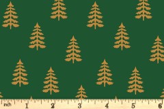 Craft Cotton Co - Simple Christmas Metallic - Trees (with Gold Metallic) (3395-02)