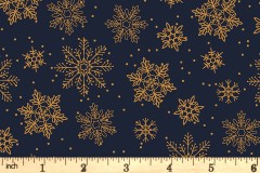 Craft Cotton Co - Simple Christmas Metallic - Snowflake (with Gold Metallic) (3395-03)