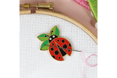 Caterpillar Cross Stitch - Enamel Needle Minder - Ladybird