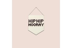 Cotton Clara - 'Hip Hip Hooray' Large Cross Stitch Board - Black (Cross Stitch Kit)