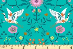 Dashwood - Blossom Days - Cranes - Turquoise with Gold Metallic (BLOS.2342)