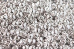 Debbie Abrahams Glass Seed/Rocaille Beads, Metallic Silver (563) - Size 8, 3mm