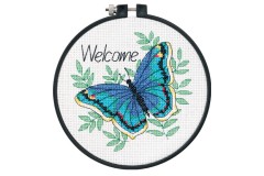 Dimensions - Learn-A-Craft - Welcome Butterfly with Hoop (Cross Stitch Kit)