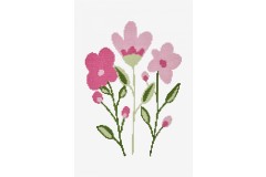 DMC X Gulush Threads - Pink Modern Floral Cross Stitch Chart (downloadable PDF)