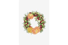 DMC - Winter Wreath with Oranges Cross Stitch Chart (downloadable PDF)
