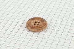 Drops Round, Wooden Button, Cedar, 20mm