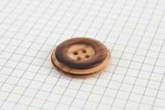 Drops Round, Wooden Button, Cedar, 25mm