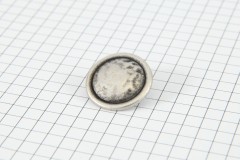 Drops Round, Rimmed Button, Silver, 20mm