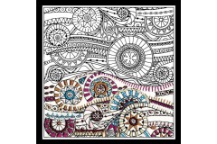 Design Works - Zenbroidery Printed Fabric - Waves (Embroidery Kit)
