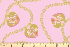 Tula Pink - Besties - Lil Charmer - Blossom with Gold Metallic