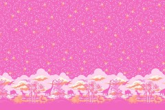 Tula Pink - Roar! - Meteor Showers Double Border - Blush