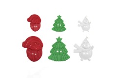Santa and Penguin Buttons, Mixed Sizes, 30g