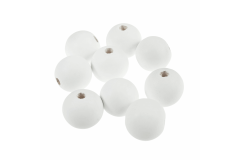 Trimits Wooden Craft Beads - Round - 25mm - White (Pack of 9)