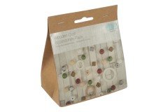 Trimits Wooden Craft Accessories Pack - Christmas Colours (Pack of 33)