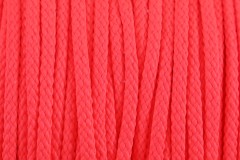 Braided Cord - Polyester - 4mm diameter - Fluorescent Pink (per metre)