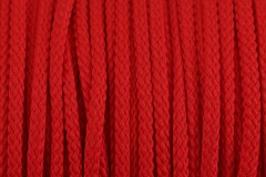 Braided Cord - Polyester - 4mm diameter - Red (per metre)