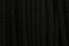 Braided Cord - Cotton Acrylic - 4mm diameter - Black (per metre)