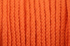 Braided Cord - Cotton Acrylic - 4mm diameter - Orange (per metre)