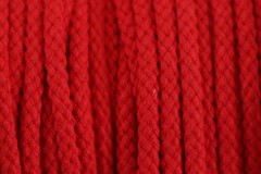 Braided Cord - Cotton Acrylic - 4mm diameter - Red (per metre)