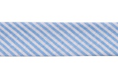 Bias Binding - Cotton - 20mm wide - Light Blue Stripes (per metre)