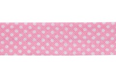 Bias Binding - Cotton - 20mm wide - Pink Spots (per metre)