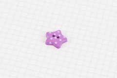 Dotty Star Plastic Button, Purple, 18mm