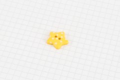 Dotty Star Plastic Button, Yellow, 18mm