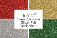Glitter Felt Fabric Sheet - 1mm - 
23x30cm