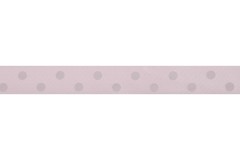 Bowtique Polka Dot Satin Ribbon - 15mm wide - Pink / Grey (5m reel)