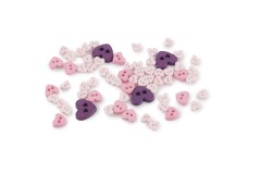 Trimits Mini Craft Buttons, Hearts, Lilac (2.5g)