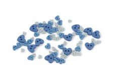 Trimits Mini Craft Buttons, Hearts, Blue (2.5g)