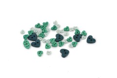 Trimits Mini Craft Buttons, Hearts, Green (2.5g)
