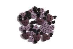 Trimits Mini Craft Buttons, Hearts, Black (2.5g)