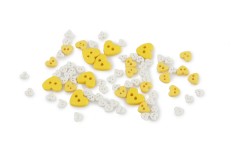 Trimits Mini Craft Buttons, Hearts, Yellow (2.5g)