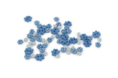 Trimits Mini Craft Buttons, Flowers, Blue (2.5g)
