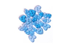 Trimits Mini Craft Buttons, Hearts, Transparent, Assorted Turquoise (1.5g)