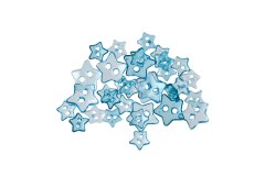 Trimits Mini Craft Buttons, Stars, Transparent, Assorted Turquoise (1.5g)