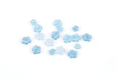 Trimits Mini Craft Buttons, Flowers, Transparent, Assorted Turquoise (1.5g)