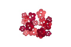 Trimits Mini Craft Buttons, Flowers, Transparent, Assorted Red (1.5g)
