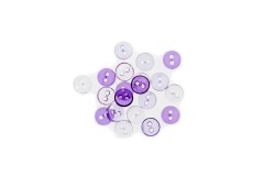 Trimits Mini Craft Buttons, Round, Transparent, Assorted Lilac (1.5g)