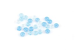 Trimits Mini Craft Buttons, Round, Transparent, Assorted Turquoise (1.5g)