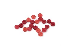 Trimits Mini Craft Buttons, Round, Transparent, Assorted Red (1.5g)