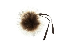 Trimits - Faux Fur Pom Pom - 6cm - Brown Tipped