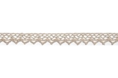 Bowtique Cotton Lace Ribbon - 10mm wide - Natural (5m reel)